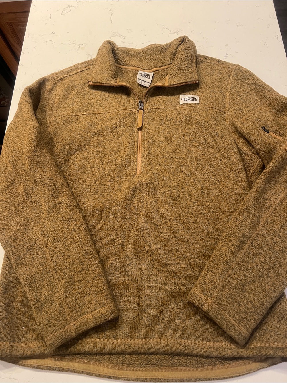 The North Face Men’s Quarter-Zip Fleece Pullover - Mustard Heather